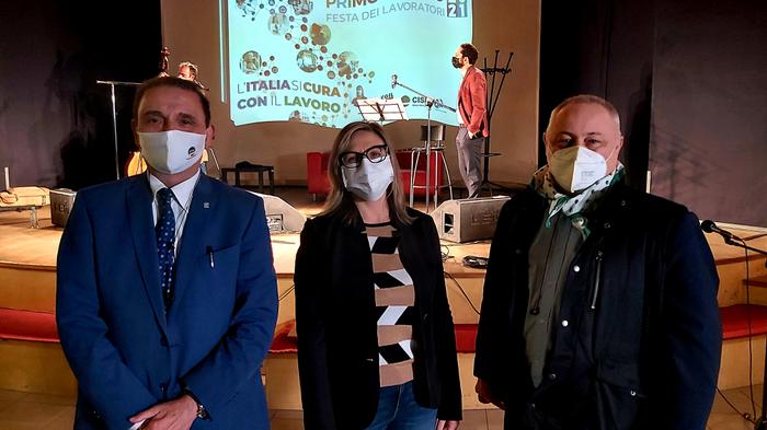 Gerla, Maddalena Acquaviti e Marco Berselli (entrambi della First Cisl)