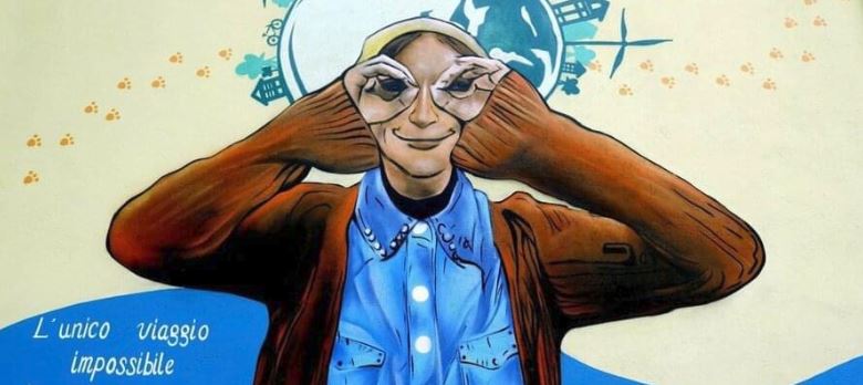 Il murale in zona Monumentale