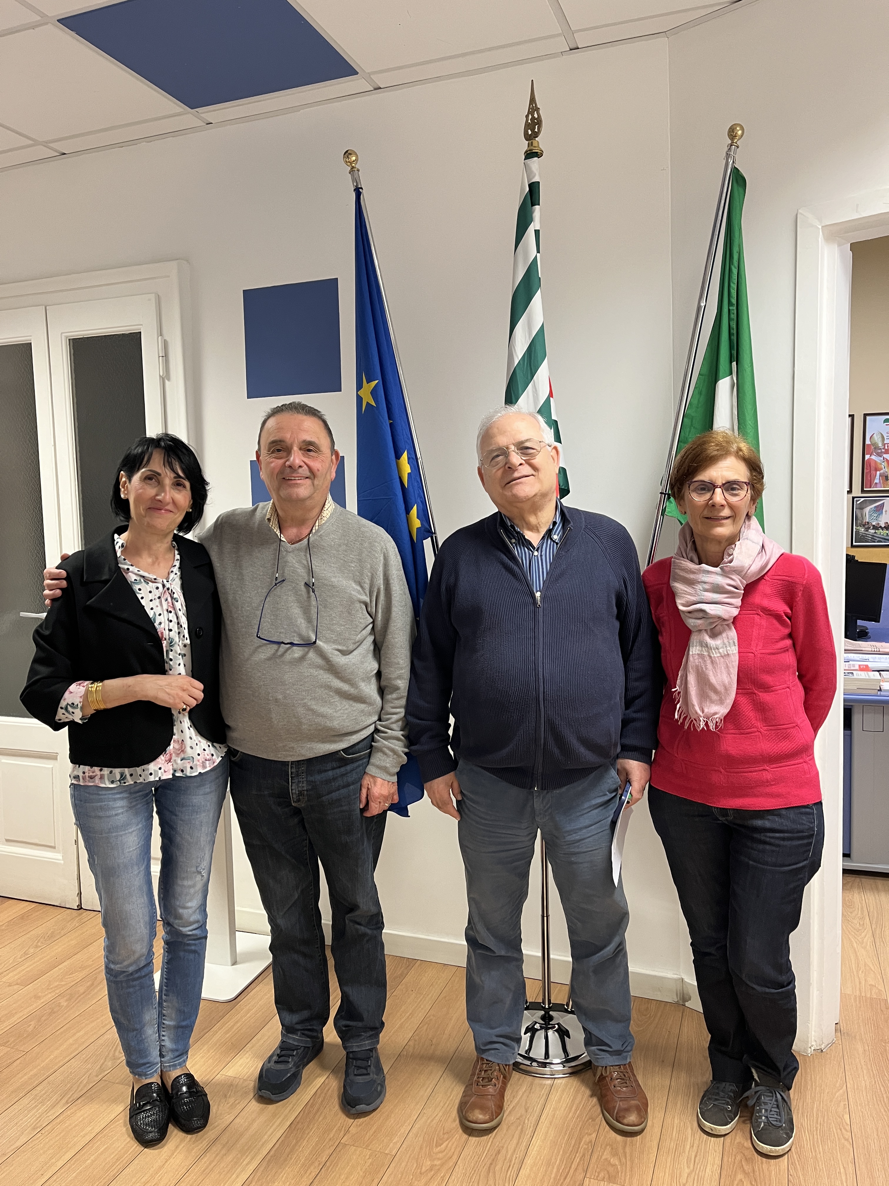 Da sx Gloria Bertolotti (Anteas Lombardia), Carlo Gerla (Cisl Milano), Sergio Marcello (Anteas Milano), Gabriella Tonello (Fnp Cisl Milano)