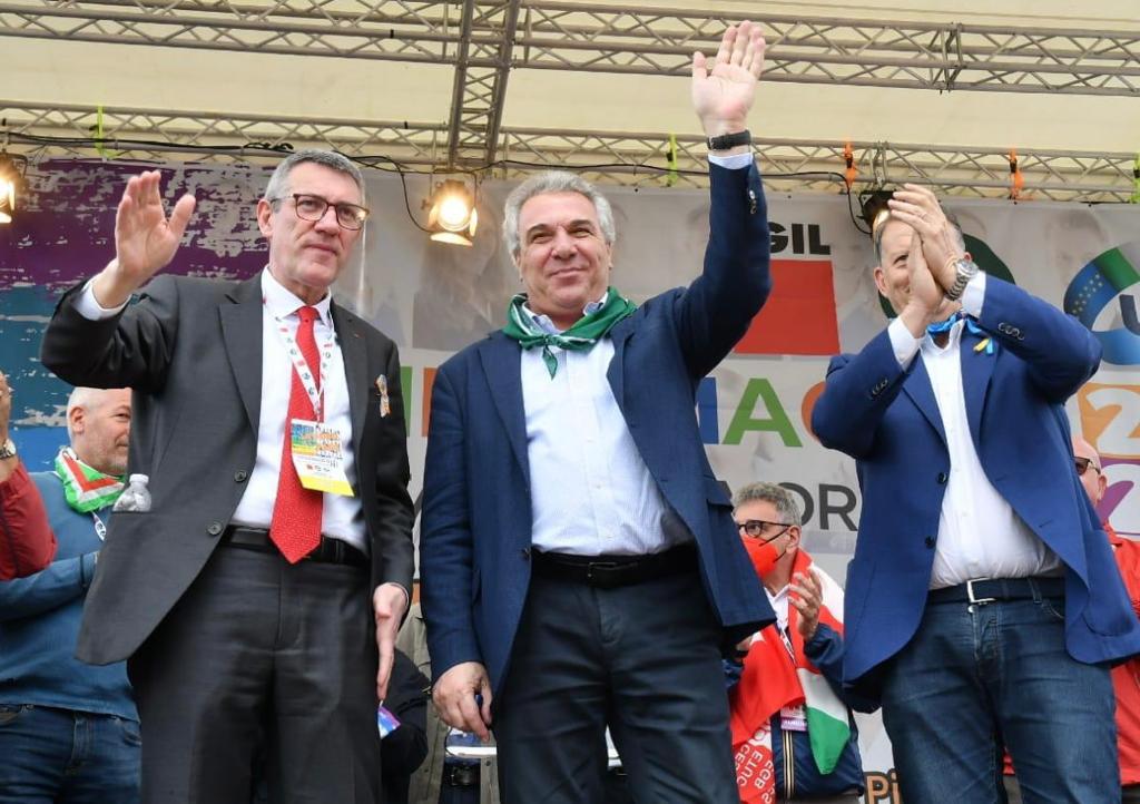 Landini (Cgil), Sbarra (Cisl), Bombardieri (Uil)