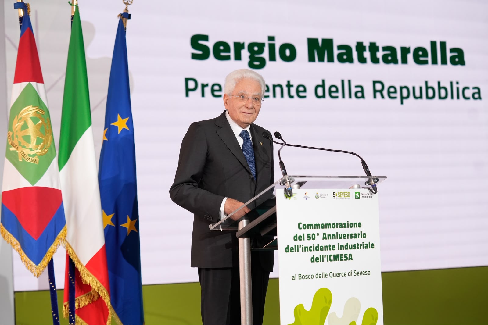Il presidente Mattarella a Seveso (foto Regione Lombardia)