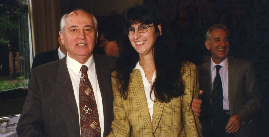 Anna con l'ex leader russo Gorbaciov