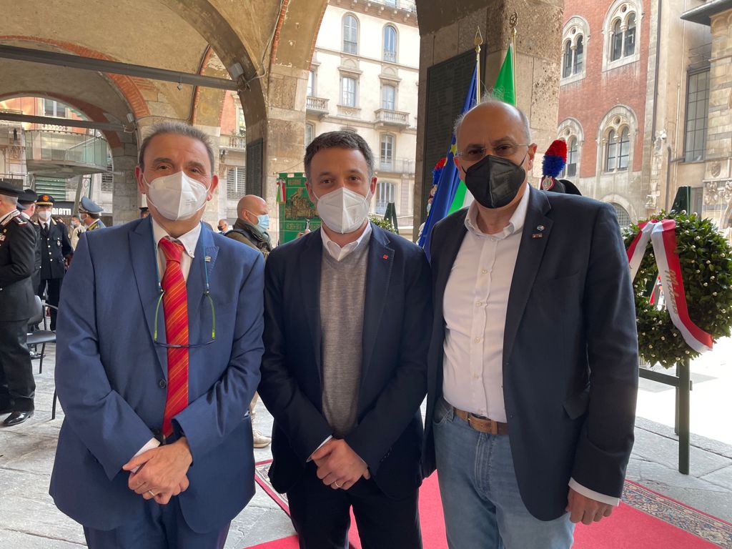 Da sx Gerla (Cisl), Bonini (Cgil), Margaritella (Uil)